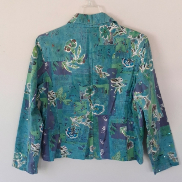 Coldwater Creek floral zip jacket - Picture 6 of 6